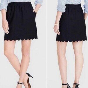 J. Crew scalloped linen-blend skirt sz 6
